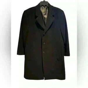 Men’s Hathaway Platinum Wool and Cashmere Blend Black Coat- Size 46R-
